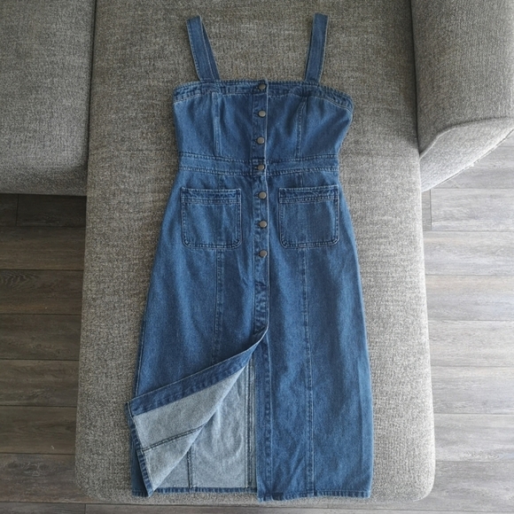 VINTAGE BB Dakota Lauren Button Front Denim Dress sz 4 - Picture 4 of 11